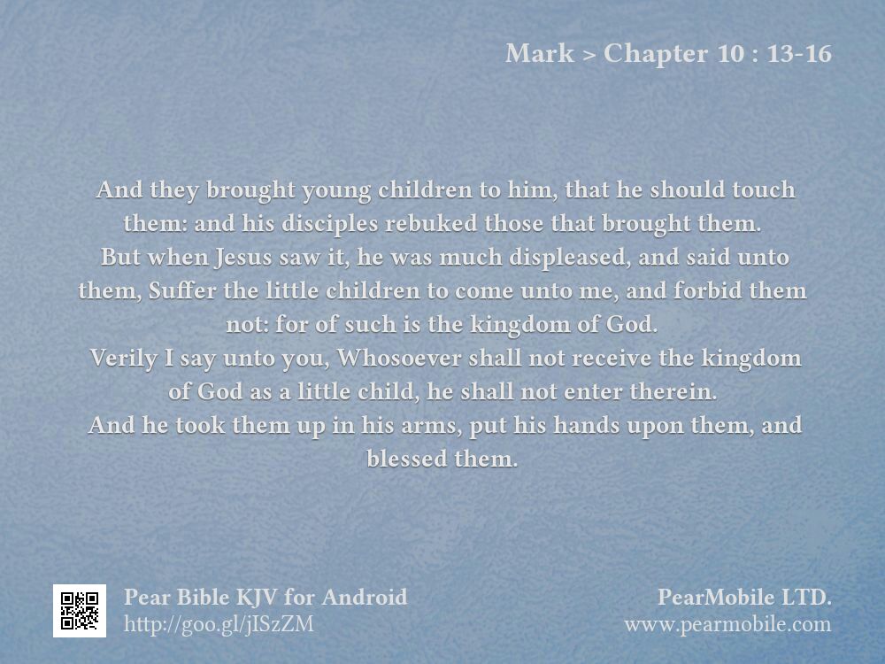 Mark, Chapter 10:13-16